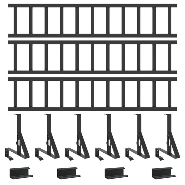 vidaXL Roof Snow Guard Black 300 x 29.5 x 34.5 cm Steel