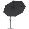 vidaXL Cantilever Garden Parasol with LED Lights Black 350 cm
