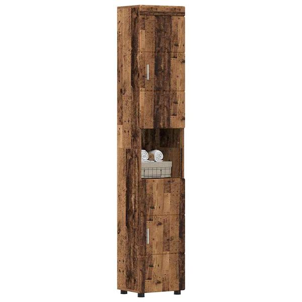 vidaXL Bathroom Cabinet Set TULUM Old Wood 37 x 31.5 x 203 cm