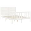 vidaXL Bed Frame without Mattress White 140x190 cm Solid Wood Pine