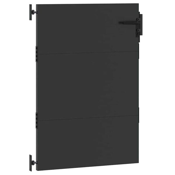 vidaXL Garden Gate with Lock Black 85 x 125 cm Powder-coated steel