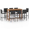 vidaXL 9 Piece Garden Bar Set Black