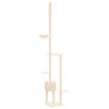 vidaXL Floor to Ceiling Cat Tree Cream 258.5-284.5 cm
