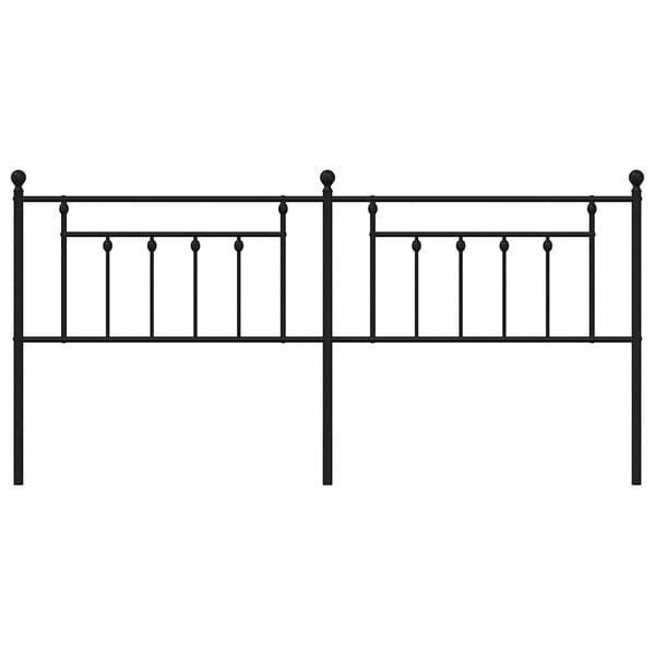 vidaXL Metal Replace Headboard Black 200 cm