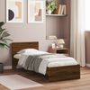 vidaXL Bed Frame without Mattress with LED Lights Brown Oak 90x200 cm