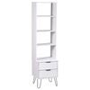 vidaXL Book Cabinet | White | Solid pine wood, Metal | Tall | Book Cabinet
