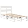 vidaXL Bed Frame without Mattress White 75x190 cm Small Single Solid Wood Pine