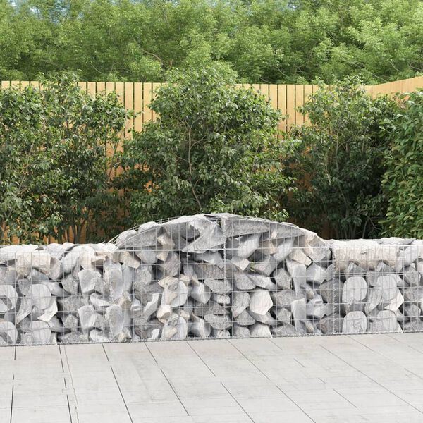 vidaXL Arched Gabion Baskets 30 pcs 300x50x60/80 cm Galvanised Iron