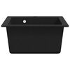 vidaXL Overmount Kitchen Sink Single Basin Granite Black