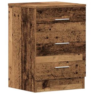 vidaXL Bedside Cabinet Old Wood 38x35x55 cm Engineered Wood