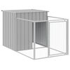 vidaXL Dog House with Run Light Grey 110x201x110 cm Galvanised Steel