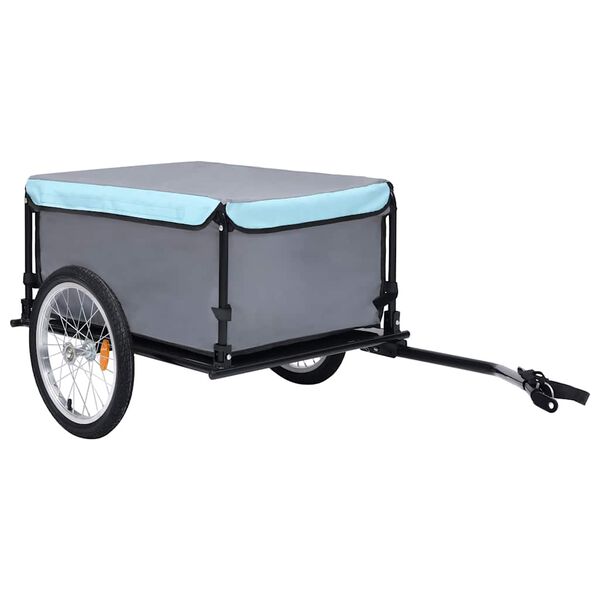 vidaXL Bike Trailer Black and Blue 65 kg