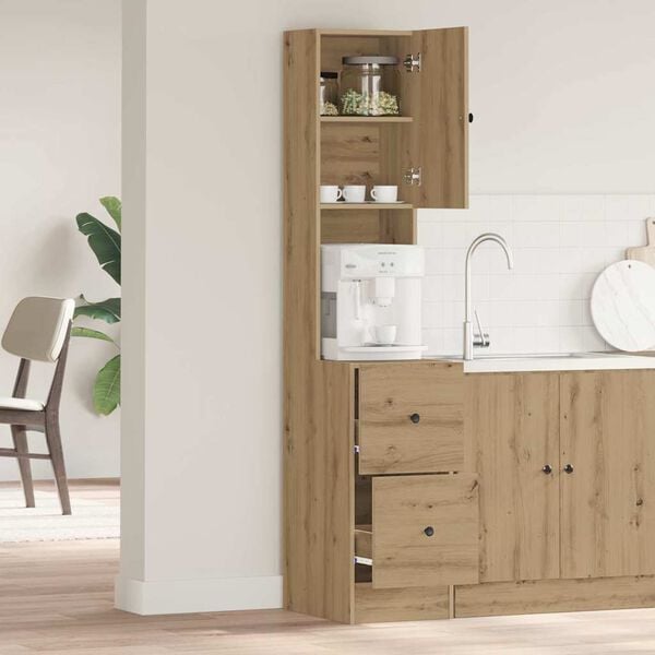 vidaXL Kitchen Sideboard with Drawer Artisan Oak 32 x 50 x 180 cm