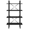 vidaXL 4-Tier Book Cabinet Black 80x30x140 cm Solid Pine Wood