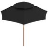 vidaXL Double Decker Parasol with Wooden Pole Black 270 cm