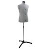 vidaXL Adjustable Dress Form Male Manual Grey 37.5-45.5 inch Fabric