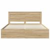 vidaXL Bed Frame with Headboard Sonoma 180 x 200 cm Solid Pine Wood