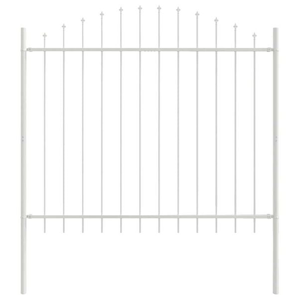 vidaXL Garden Fence 4 pcs White 170 x 165 cm Powder-Coated Steel