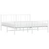 vidaXL Metal Bed Frame without Mattress with Footboard White 183x213cm