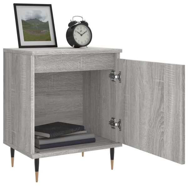vidaXL Bedside Cabinet Grey Sonoma 40x30x50 cm Engineered Wood