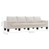 vidaXL Sofa Cream 4-Seater Fabric