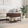 vidaXL Coffee Table Brown Oak 70x50x50 cm Engineered Wood and Metal