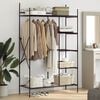 vidaXL Open Wardrobe with Shelf Black 104.5 x 45 x 172 cm Steel