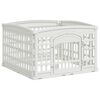 vidaXL 4 Panel Dog Playpen 91 x 91 x 58 cm Plastic White Foldable