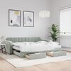 vidaXL Daybed with Trundle and Drawers Light Grey 90x190 cm Velvet