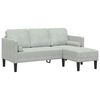 vidaXL Sofa Set with Cushion 2 pcs Light Grey Polyester