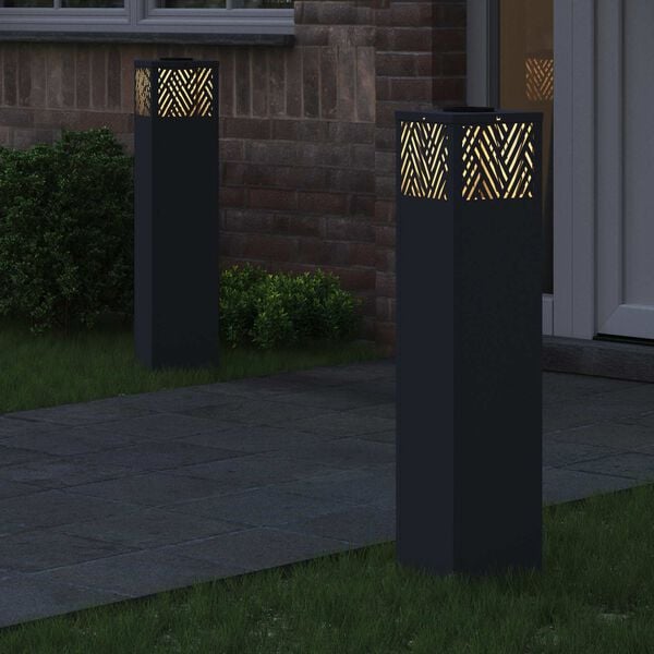 vidaXL Solar LED Pathway Light 2 pcs Anthracite Cold Rolled Steel