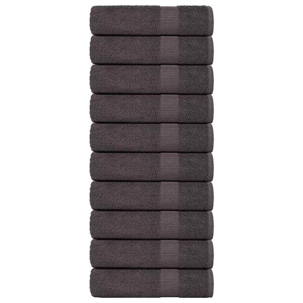vidaXL Hand Towels "FROGN" 10 pcs Anthracite 50x100 cm 360 gsm