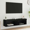 vidaXL TV Cabinets 2 pcs Black Oak 60 x 30 x 30 cm Engineered Wood