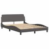 vidaXL Bed Frame without Mattress "Zadar" Grey 140x190 cm Faux Leather