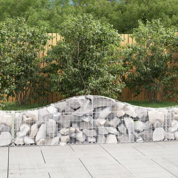 vidaXL Arched Gabion Baskets 5 pcs 200x30x40/60 cm Galvanised Iron