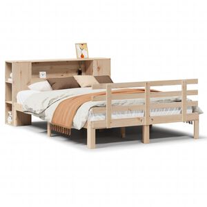 vidaXL Bookcase Bed without Mattress 135x190 cm Double Solid Wood Pine