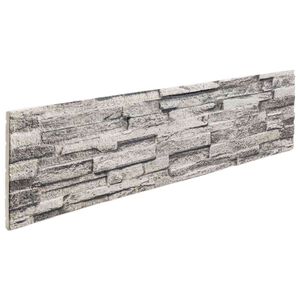 vidaXL Wall Panels 10 pcs 100 x 25 cm Light Grey EPS Foam