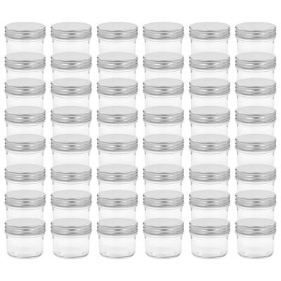 vidaXL Glass Jam Jars with Silver Lids 48 pcs 110 ml
