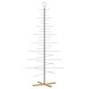vidaXL Metal Christmas Tree with Wooden Base Black 210 cm