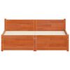 vidaXL Bed Frame Wax Brown 195.5 x 140.5 x 51 cm Solid Pine Wood