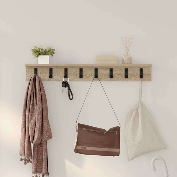 vidaXL Wall-Mounted Coat Rack Sonoma Oak 80 x 10.5 x 10.5 cm