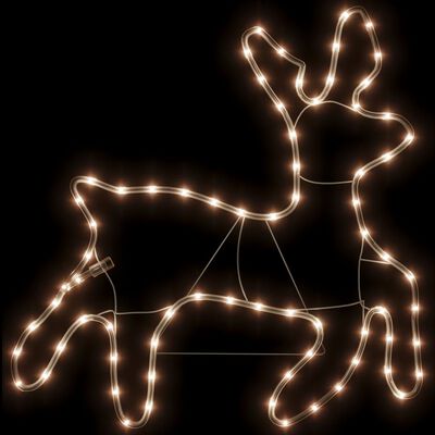 vidaXL Christmas Reindeer Figure with 72 LEDs Warm White 57x55x4.5 cm