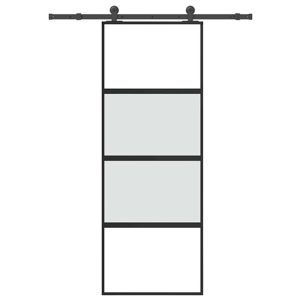 vidaXL Sliding Door with Hardware Set 76x205 cm Tempered Glass&Aluminium