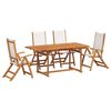 vidaXL 5 Piece Garden Dining Set Solid Wood Acacia and Textilene