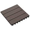 vidaXL 11 pcs Decking Tiles Deep Embossed WPC 30x30 cm 1 sqm Dark Brown