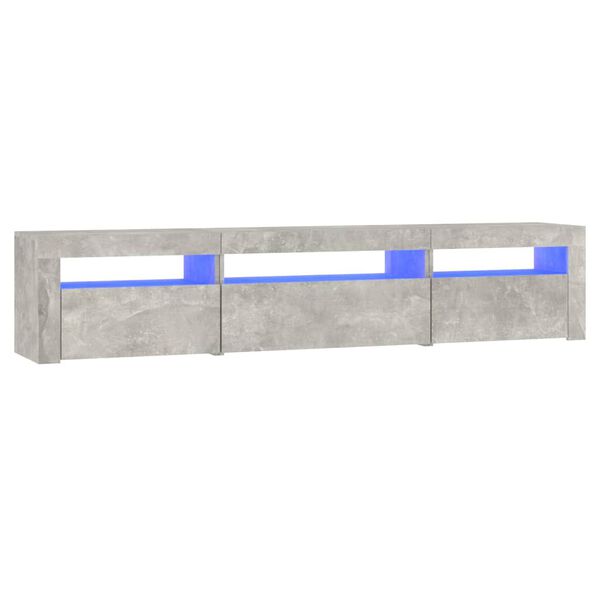 vidaXL TV Cabinet with LED Lights Concrete Grey 195x35x40 cm