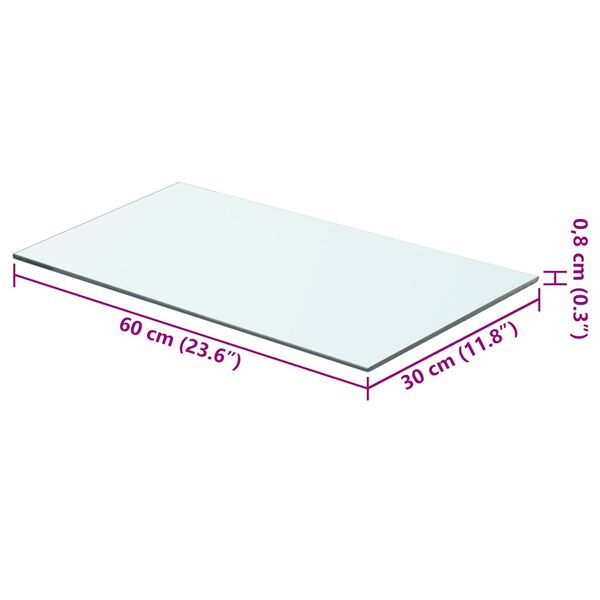 vidaXL Shelves 2 pcs Panel Glass Clear 60x30 cm