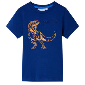 vidaXL Kids' T-shirt with Short Sleeves Dark Blue 104