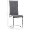 vidaXL Cantilever Dining Chairs 2 pcs Dark Grey Fabric