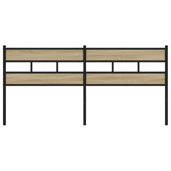 vidaXL Headboard Sonoma Oak 200 cm Iron and Engineered Wood